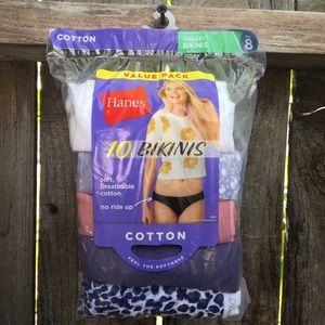 Hanes women’s 10-pack bikini underwear panties 8